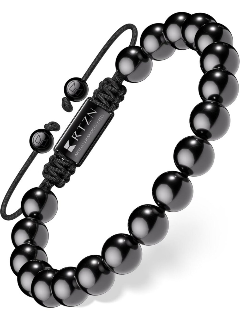 Handcrafted Black Tourmaline Bracelet for Men - Adjustable 8MM Beaded Jewelry